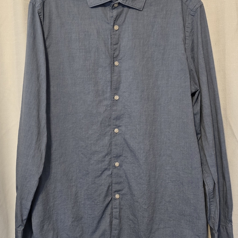 Zara Blue Casual Button Down Shirt Classic Style